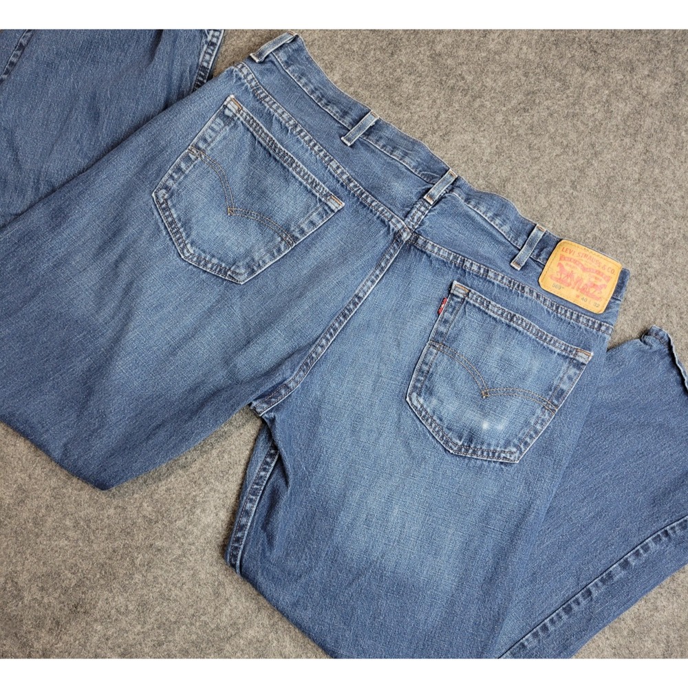 Levis 569 Jeans Mens 40x32 Blue Whiskered Red Tab Straight Leg Everyday Dad